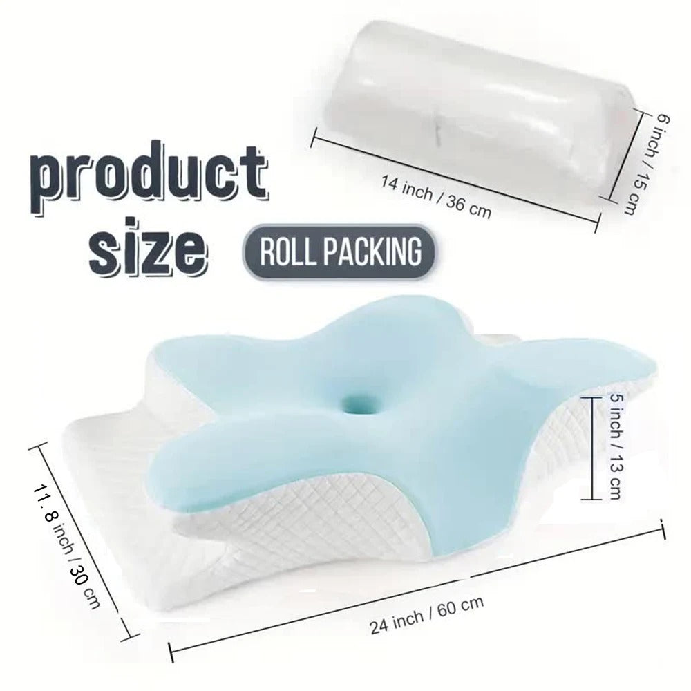 Driftwell Butterfly Memory Foam Pillow — 5-Zone Cervical Support for Neck Pain, Deep Sleep & All Sleep Positions