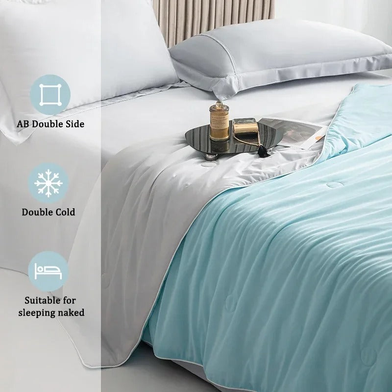 Driftwell Cooling Comforter — Q-max 0.44 Ice-Silk Blanket for Hot Sleepers | Twin, Queen & King